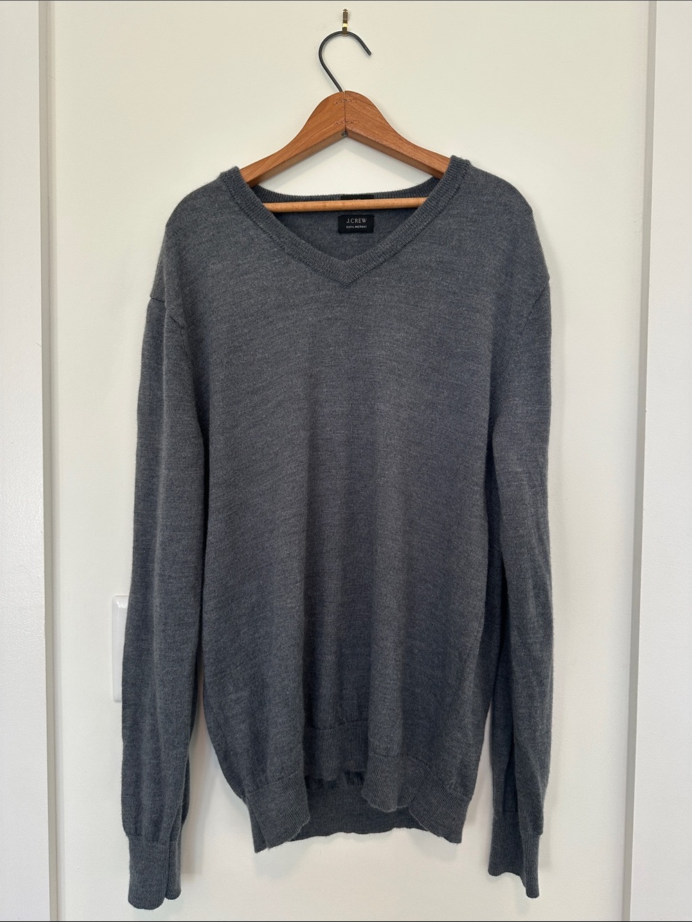 J. Crew Men's Charcoal Gray V-Neck Sweater